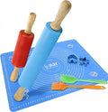 Non-Stick Rolling Pin Silicone Basting Pastry Mat Spatula Brushes Set:Combo Kit by IELEK