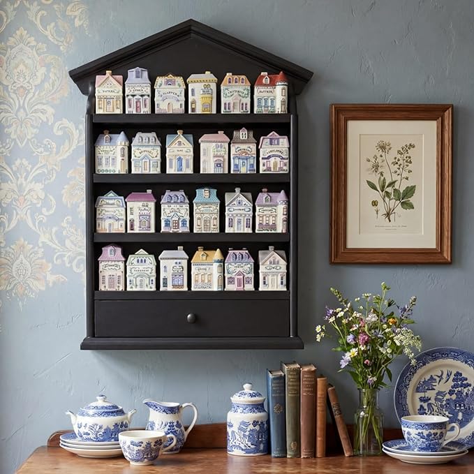 Chunful Vintage Spice Jar Wooden Rack - Image 5