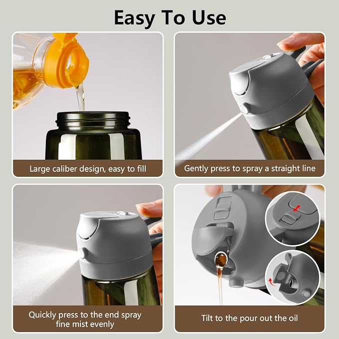 SWEET VIEW Olive Oil Dispenser and Oil Sprayer – 16oz/470ml Glass Light-Proof - Image 2
