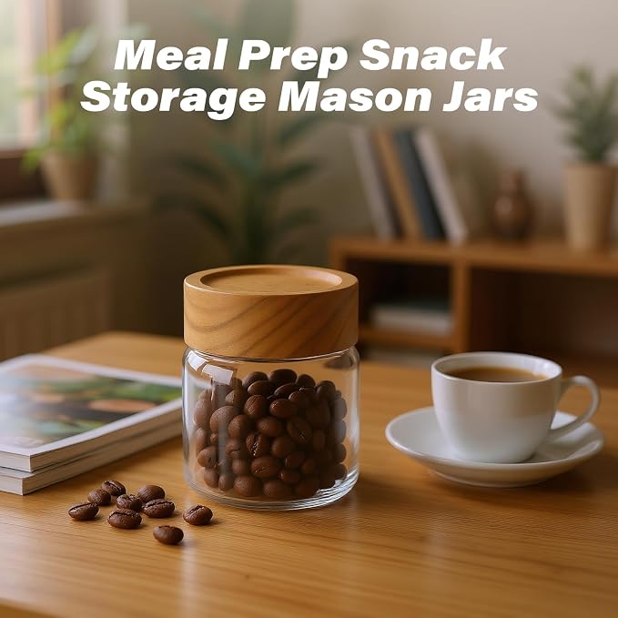 6-Pack 6 fl oz Stackable Airtight Glass Jars – Small Mason Jars designed - Image 6