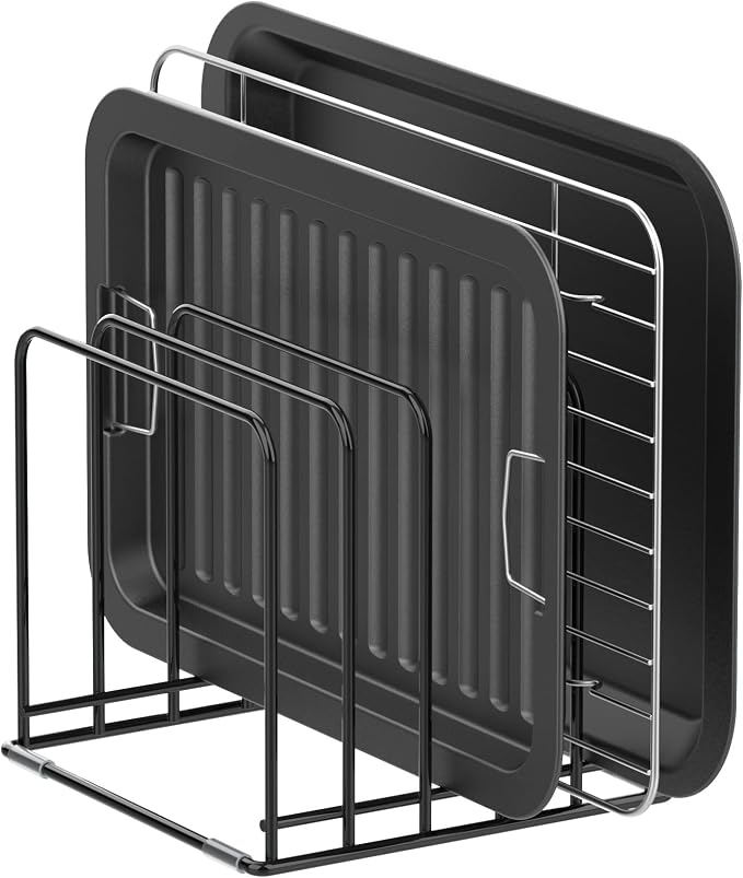 KORRTFID Kitchen Cabinet Organizer, Steel Cookware Holder, Divided Holder by KORRTFID