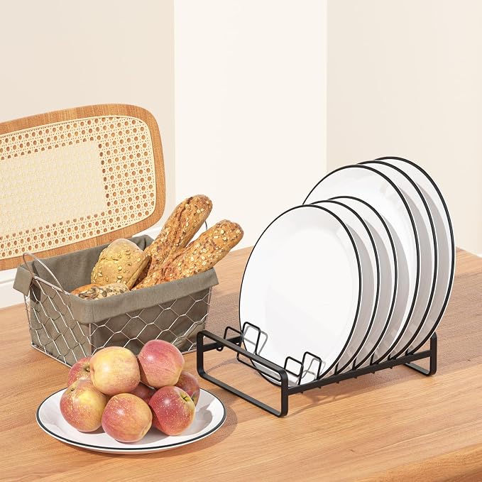 2 Pack Plate Holders Organizers 8 Slots Upright Cabinet Dish Drying Racks Metal - Image 8