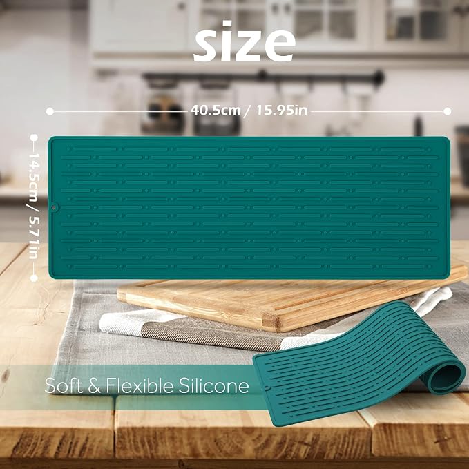GeeRic Dish Drying Mats, Heat-resistant Silicone Mat - Image 2