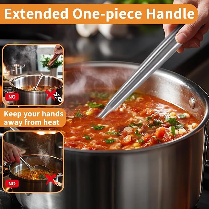 Deep Stainless Steel 13.7 Inches Newness Soup Ladle, Resilient 304 Stainless - Image 7