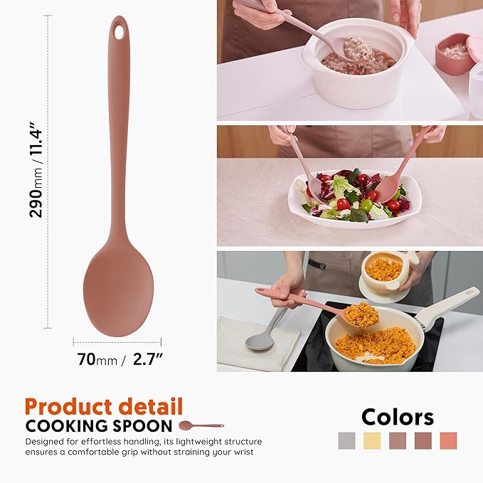 Multi Platinum Silicone Cooking Spoon - Image 2