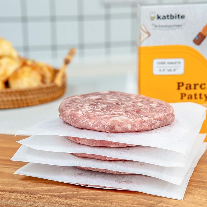Katbite Hamburger Patty Paper 1000Pcs, 5.5"x5.5" Non Stick Parchment Paper - Image 4