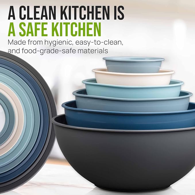 Zulay Kitchen 12 Piece Plastic Mixing Bowls - Image 6