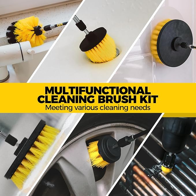 Holikme 30Pack Drill Brush Attachments Set, Scrub Pads & Sponge, Power Scrubber - Image 2