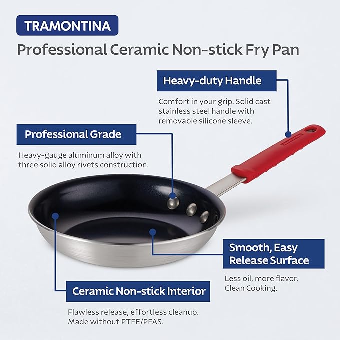 Tramontina Professional 10-Inch Ceramic Non Stick Frying Pan, Heavy-Gauge - Image 3