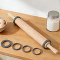 Long Adjustable Wood Rolling Pin: 21.1 Inch Rolling Pin by Toeusog