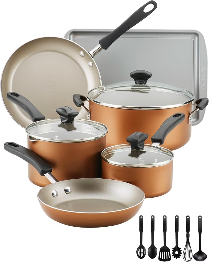 Farberware Cookstart DiamondMax Nonstick Cookware/Pots and Pans Set, Dishwasher - Image 2