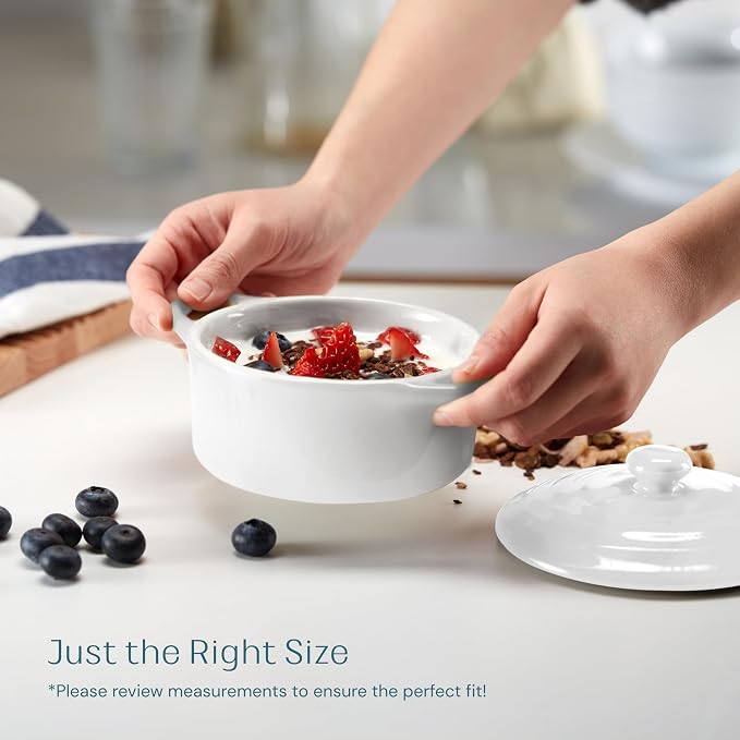 Kook Ceramic Mini Cocotte Set, Small Casserole Dishes - Image 5