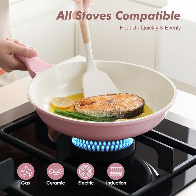 SENSARTE Nonstick Ceramic Frying Pan 8-Inch, Healthy Non Toxic Skillet - Image 3