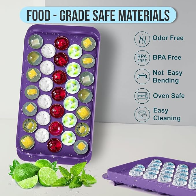 Small Ice Cube Trays for Freezer – 2 Pack Hard Plastic Mini Ice Cube Trays - Image 2