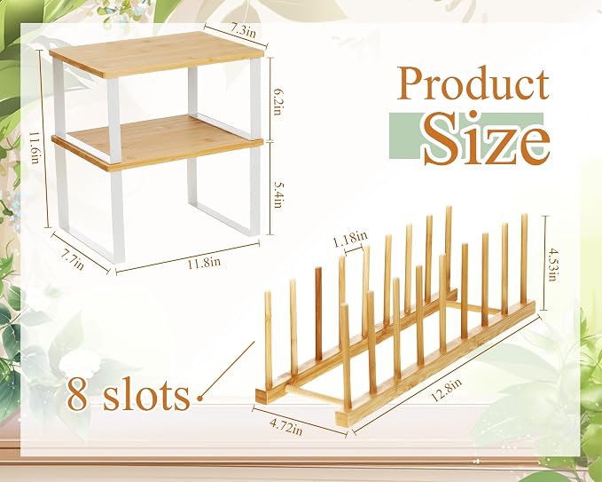 Marsui 4 Pcs Kitchen Organizer Accessories Set Cabinet Organizer Shelf and - Image 2