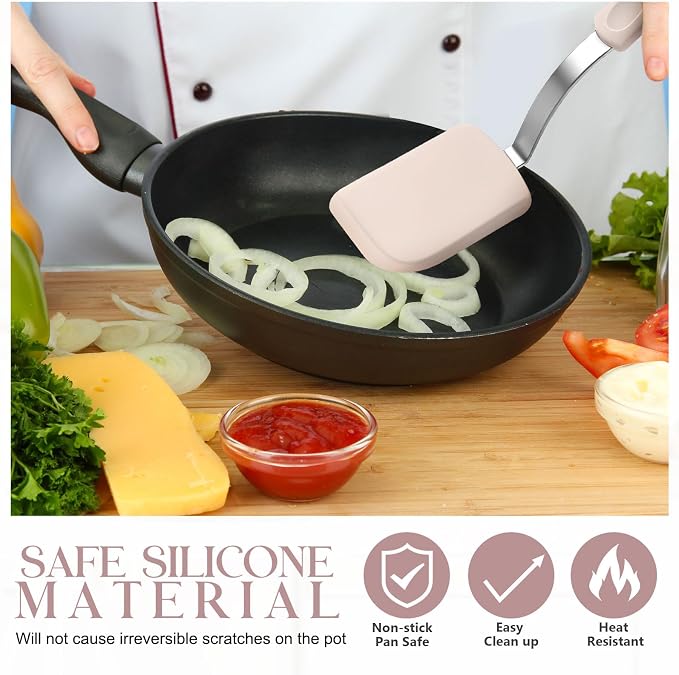 Silicone Cookie Spatula Turner 2 Pack Mini Brownie Spatula Flexible Kitchen - Image 5