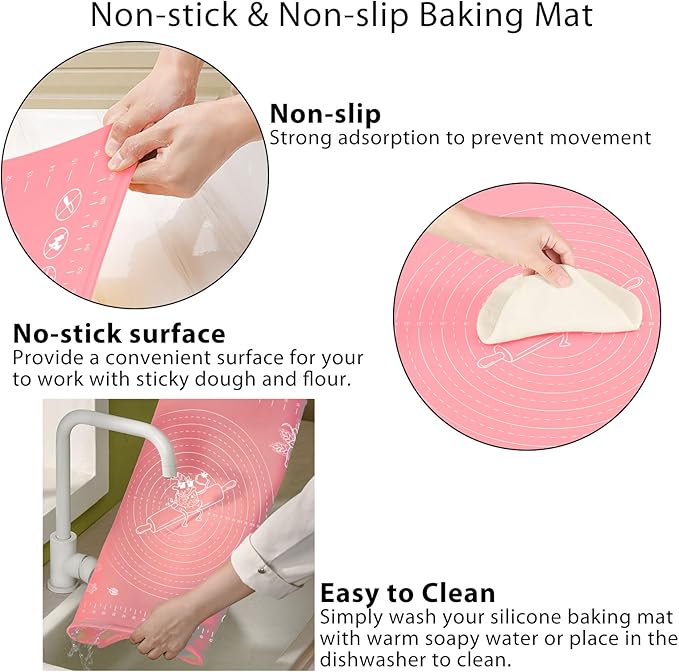 Silicone Pastry Mat 28" x 20" Extra Thick Non Stick Baking Mat - Image 4