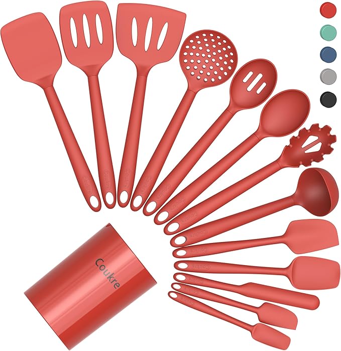 Coukre Silicone Kitchen Cooking Utensils Set by Coukre