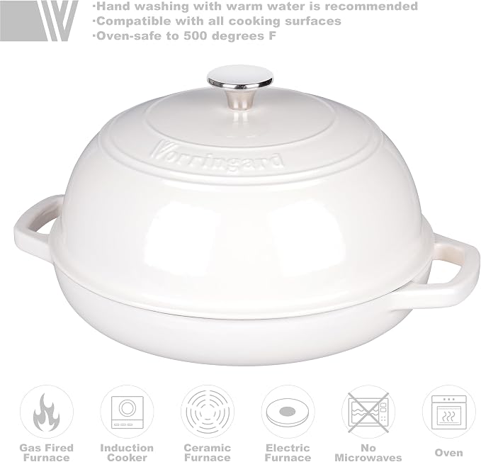 VORRINGARD Enameled Cast Iron Dutch Oven Pot - Image 3