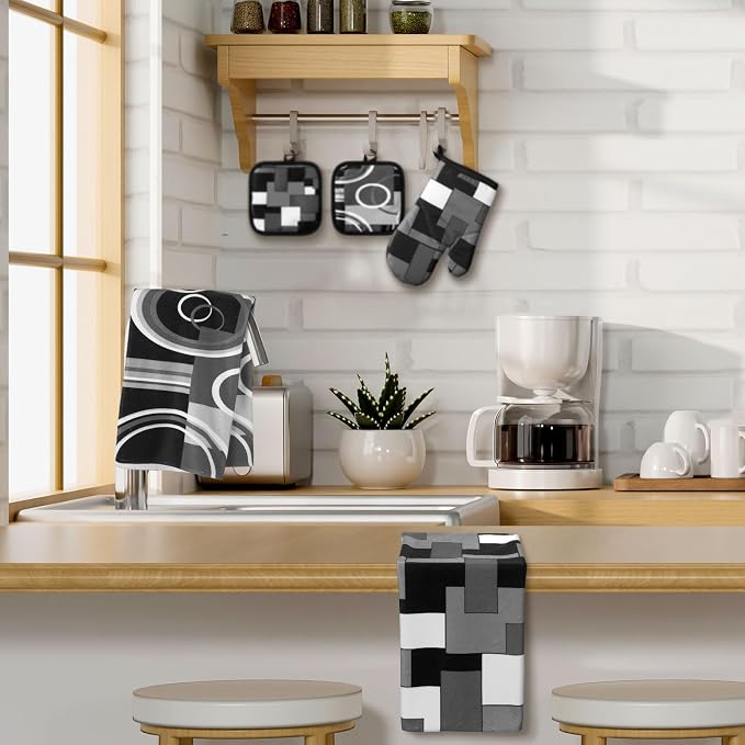 Jingmore 6 Pcs Kitchen Decor Set Accessorie Farmhouse Kitchen Towels Pot - Image 7