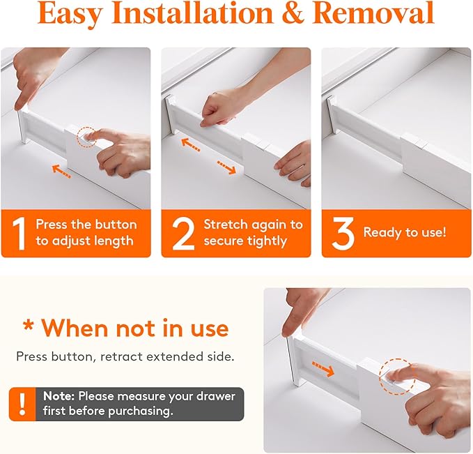Lifewit 8 Pack 4" High Drawer Dividers 28-43.5cm/11-17" Adjustable Drawer - Image 4