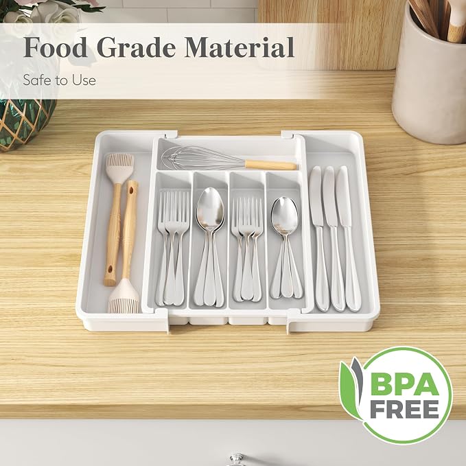 Lifewit Silverware Drawer Organizer, Expandable Utensil Tray - Image 6