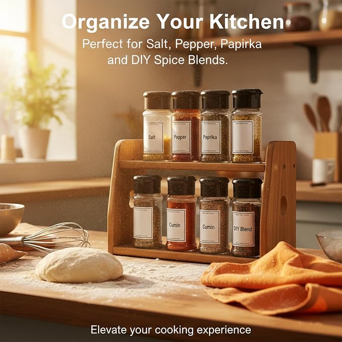 TIESOME 6 Pcs Plastic Spice Jars - Image 4