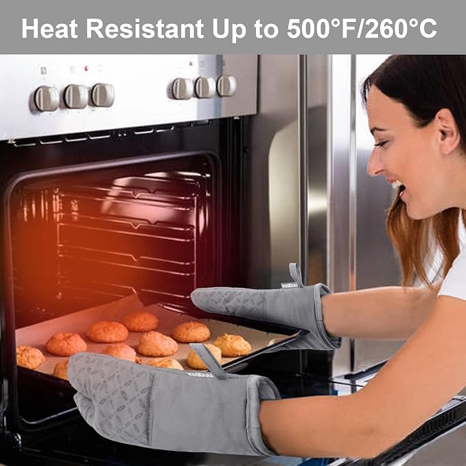 KEGOUU Oven Mitts and Pot Holders 6pcs Set, Kitchen Oven Glove High Heat - Image 5