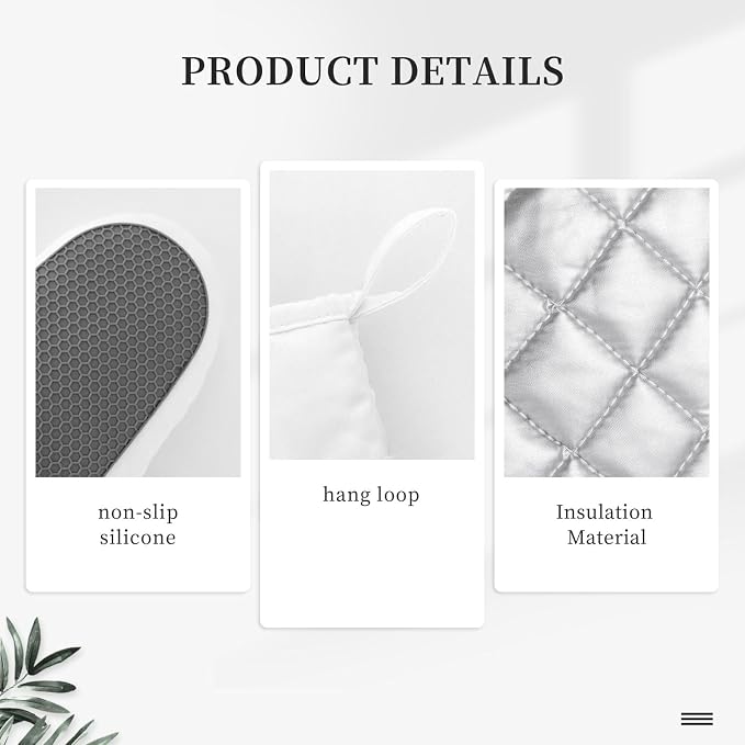 Sage Green Eucalyptus Oven Mitts and Pot Holders Sets Silicone Watercolor - Image 5