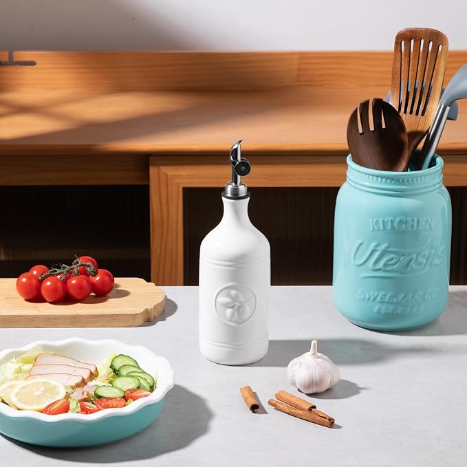 Sweejar 16 Oz Ceramic Olive Oil Dispenser Bottle, Oil Dispenser - Image 2