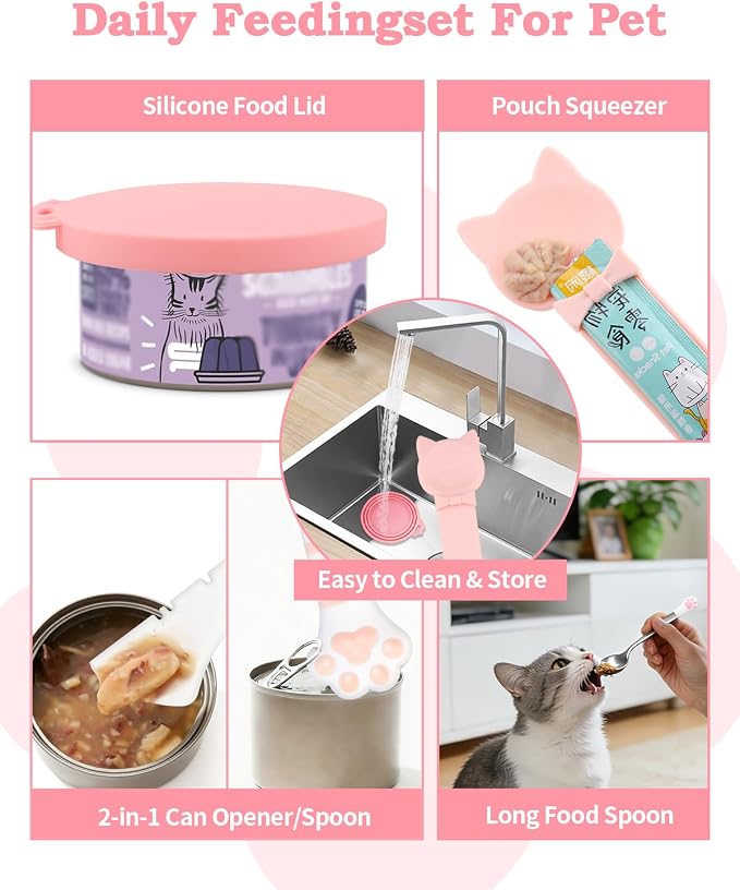 6 PCS Cat Food Can Covers Set, Reusable Silicone Can Lids - Image 7