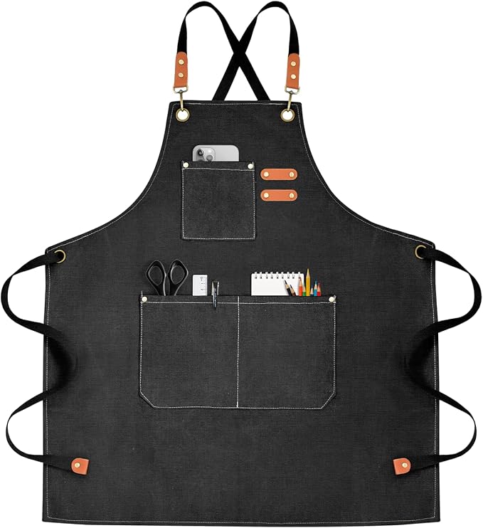 OUNLEN Chef Apron for Men Women Canvas Aprons by OUNLENAPRON