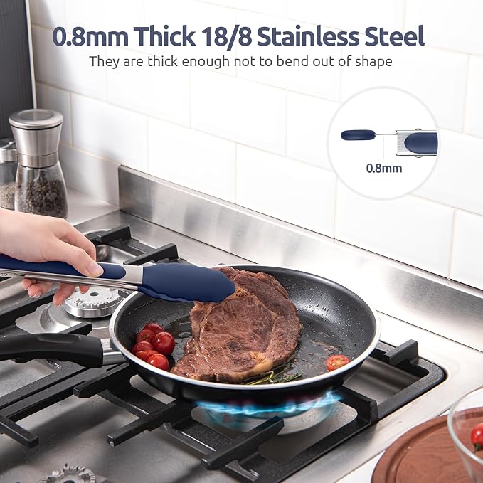 600ºF Heat Resistant Kitchen Tongs: U-Taste 9 in Silicone Cooking Tong - Image 5
