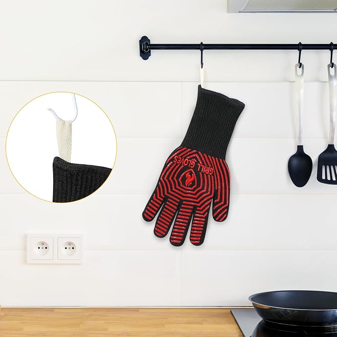 BBQ Gloves, BBQ Accessories 1472℉ Extreme Heat Resistant, Grilling Gloves - Image 5
