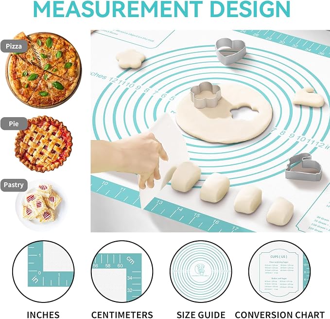 Silicone Pastry Mat for Dough Rolling, Silicone Baking Mat - Image 2