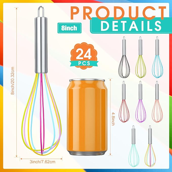 Domensi 24 Pcs 8 Inch Whisks Bulk - Image 2