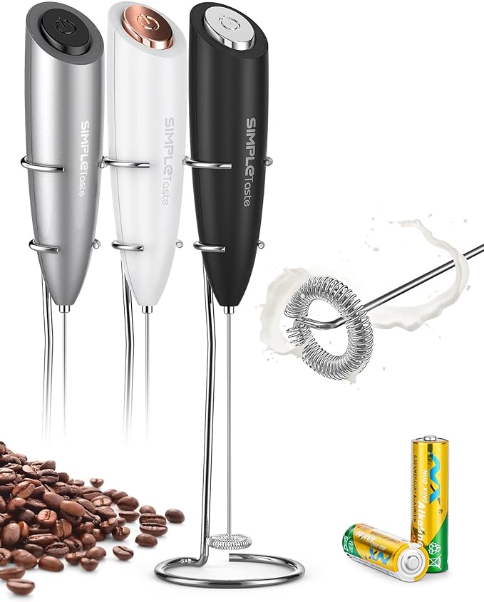 SIMPLETASTE Milk Frother Handheld Electric Foam Maker, Drink Mixer by SIMPLETaste