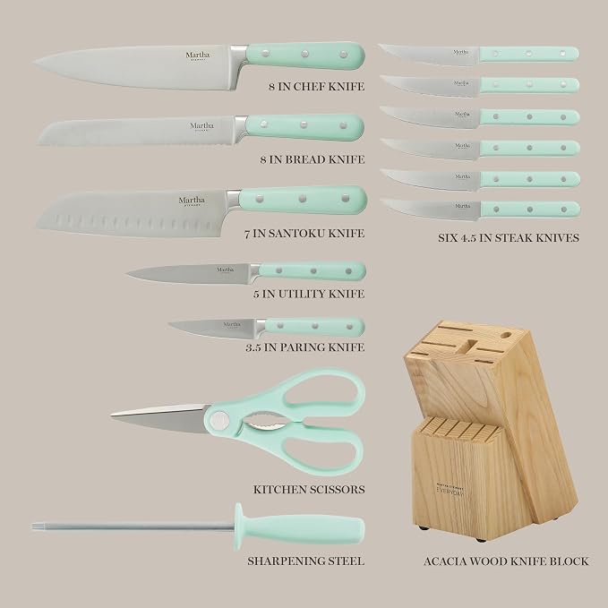 MARTHA STEWART Eastwalk 14 Piece High Carbon Stainless Steel Cutlery Knife - Image 3