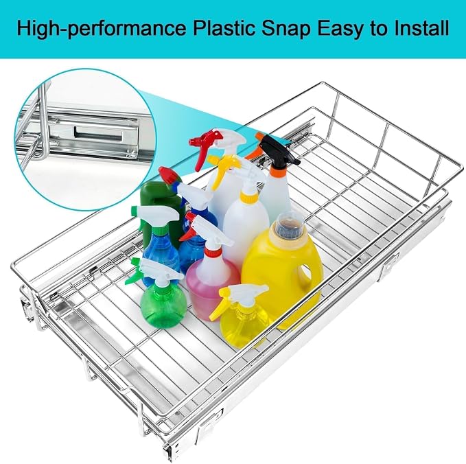 Pull Out Cabinet Organizer 15" W X 22" D, Slide Out Drawers - Image 8
