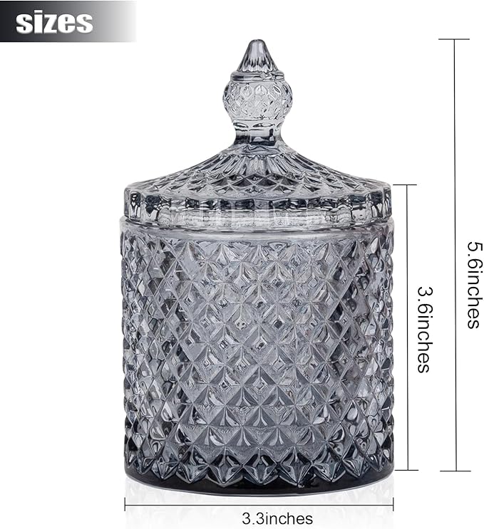 2 Pack Qtip Holder Thick Glass Apothecary Jars - Image 3
