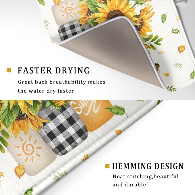 Giwawa Sunflower Vases Dish Drying Mat - Image 3