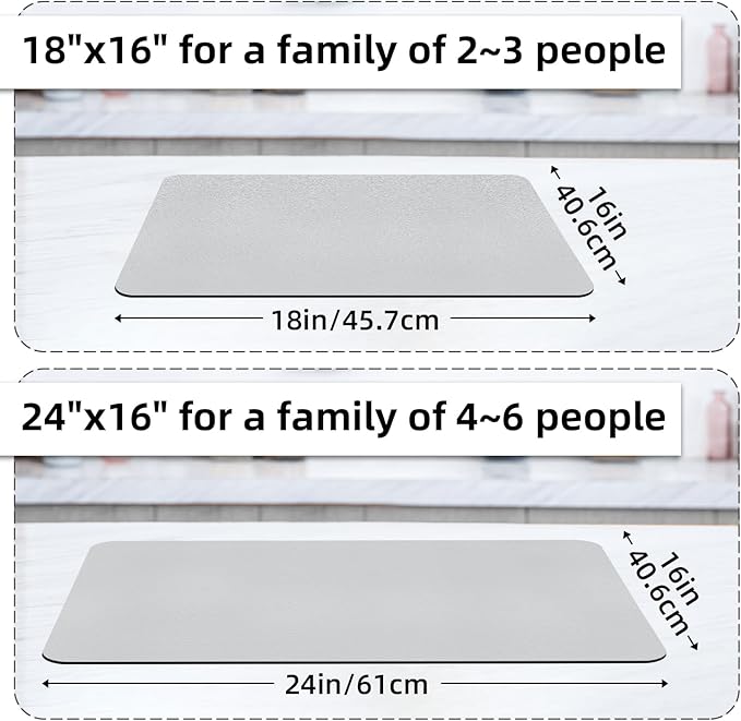 LOPNUR Kitchen Dish Drying Mat, Diatomite Coffee Mat, Super Absorbent Dish - Image 4