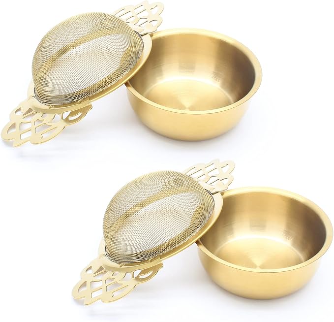 Bonsicoky 2 Pack Tea Strainer Bowl, Stainless Steel Loose Leaf Tea Filter by Bonsicoky