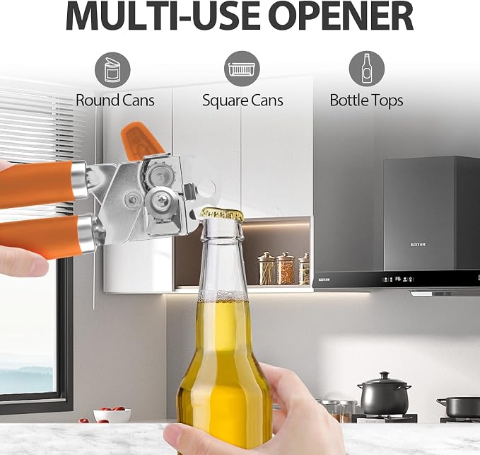 Safring Can Opener Manual, Heavy Duty Handheld Strong Can Opener - Image 5