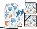 Starfish Shell Pattern Oven Gloves and Hot Pads Set by Unknown