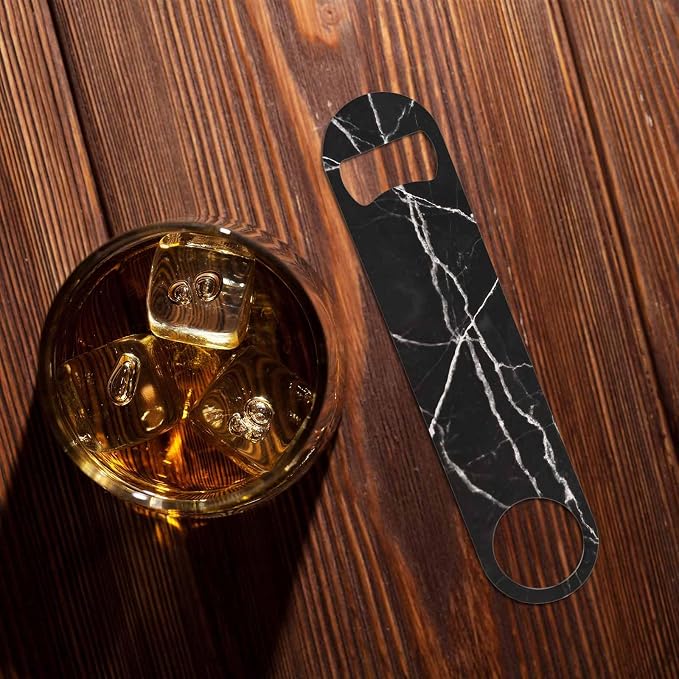 Black Marble Stainless Steel Bottle Opener Dark Texture - Image 7