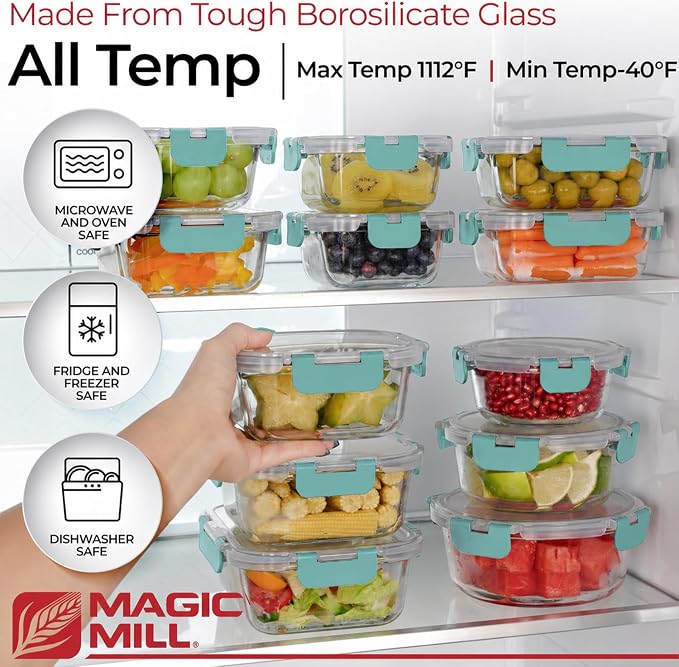 Magic Mill Premium Borosilicate Glass Food Storage Containers - Image 4