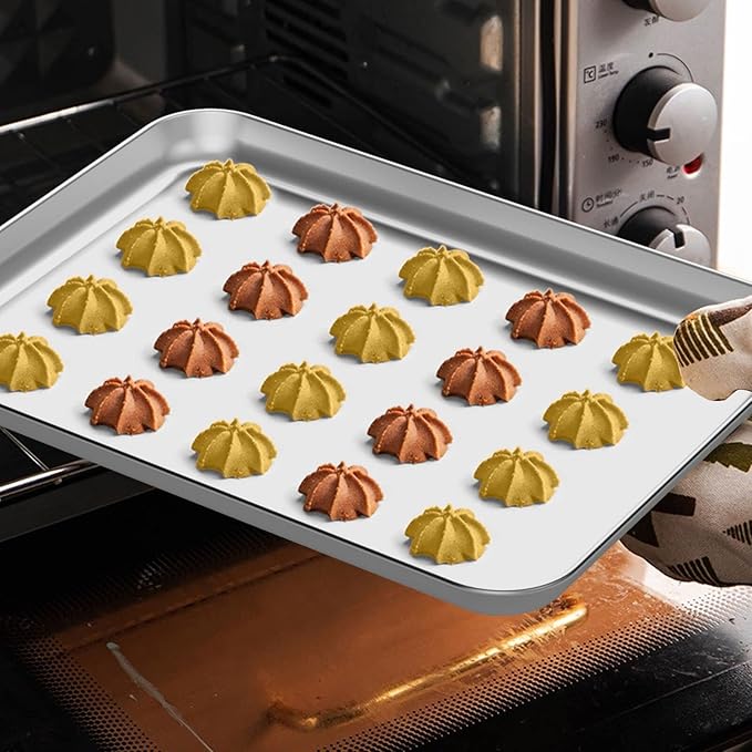Baking Sheet with Rack Set, Wildone Stainless Steel Cookie Sheet Baking Pan - Image 5