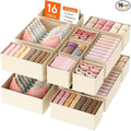 Lifewit 16 Pack Drawer Organizer, Dresser Underwear Drawer Organizer Bins by Lifewit