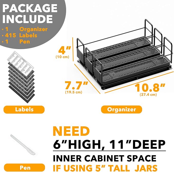 SpaceAid Pull Out Spice Rack Organizer - Image 6